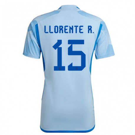 Kandiny Enfant Maillot Espagne Diego Llorente #15 Bleu Ciel Tenues Extérieur 22-24 T-shirt