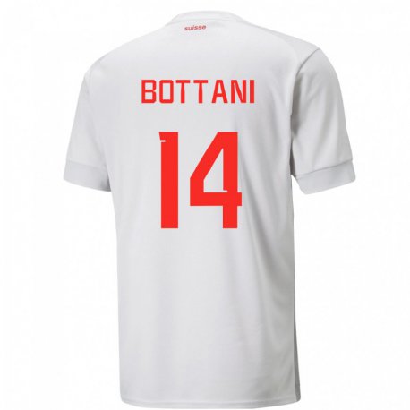 Kandiny Enfant Maillot Suisse Mattia Bottani #14 Blanc Tenues Extérieur 22-24 T-shirt