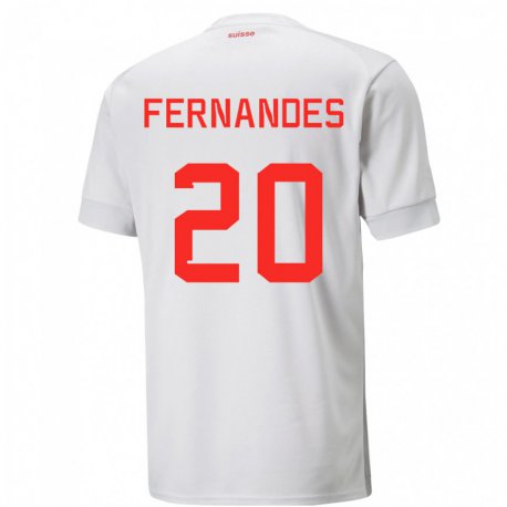Kandiny Enfant Maillot Suisse Edimilson Fernandes #20 Blanc Tenues Extérieur 22-24 T-shirt