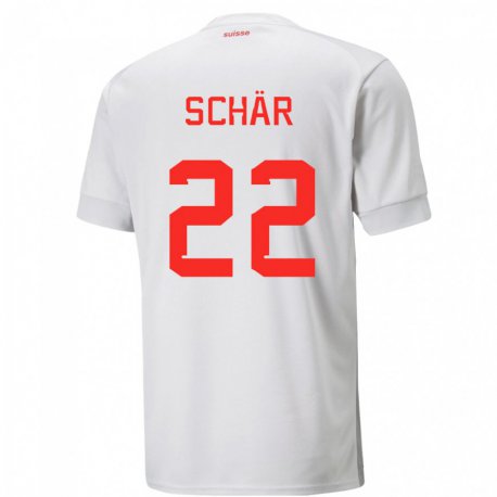 Kandiny Enfant Maillot Suisse Fabian Schar #22 Blanc Tenues Extérieur 22-24 T-shirt