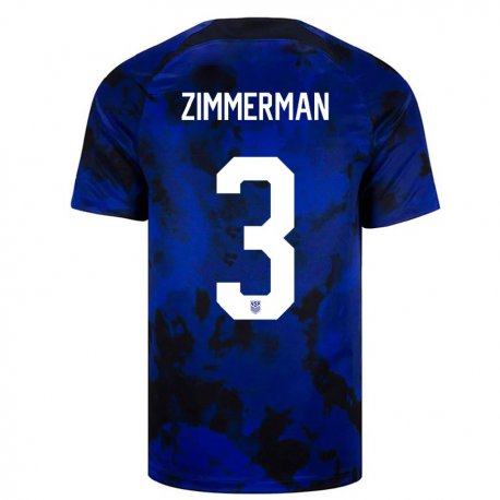 Kandiny Enfant Maillot États-unis Walker Zimmerman #3 Bleu Royal Tenues Extérieur 22-24 T-shirt