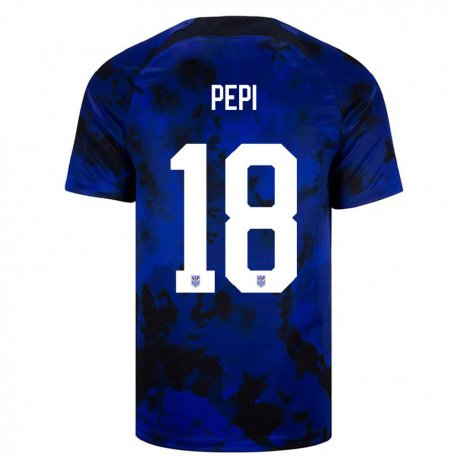 Kandiny Enfant Maillot États-unis Ricardo Pepi #18 Bleu Royal Tenues Extérieur 22-24 T-shirt