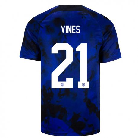 Kandiny Enfant Maillot États-unis Sam Vines #21 Bleu Royal Tenues Extérieur 22-24 T-shirt