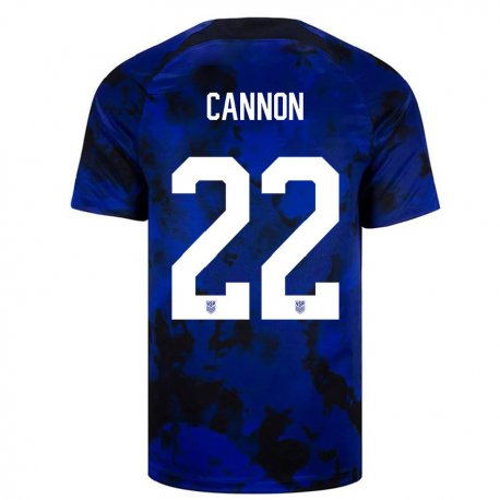 Kandiny Enfant Maillot États-unis Reggie Cannon #22 Bleu Royal Tenues Extérieur 22-24 T-shirt