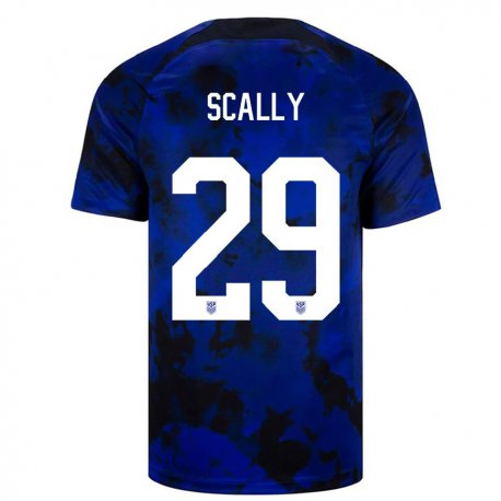 Kandiny Enfant Maillot États-unis Joseph Scally #29 Bleu Royal Tenues Extérieur 22-24 T-shirt