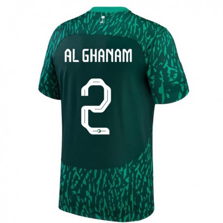 Kandiny Enfant Maillot Arabie Saoudite Sultan Al Ghanam #2 Vert Foncé Tenues Extérieur 22-24 T-shirt