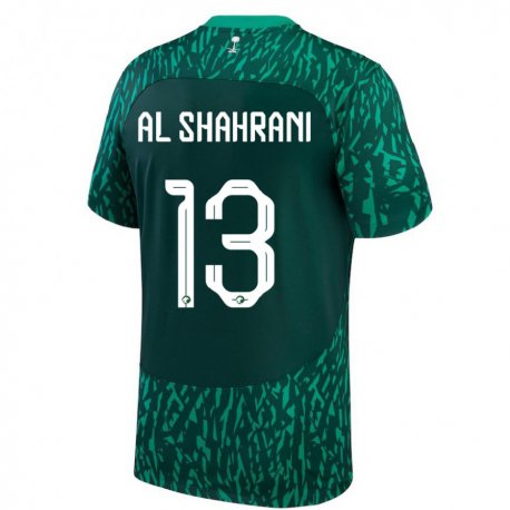 Kandiny Enfant Maillot Arabie Saoudite Yaseer Al Shahrani #13 Vert Foncé Tenues Extérieur 22-24 T-shirt