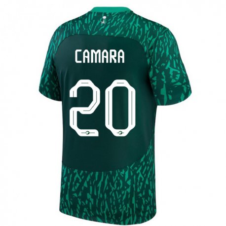 Kandiny Enfant Maillot Arabie Saoudite Haroune Camara #20 Vert Foncé Tenues Extérieur 22-24 T-shirt