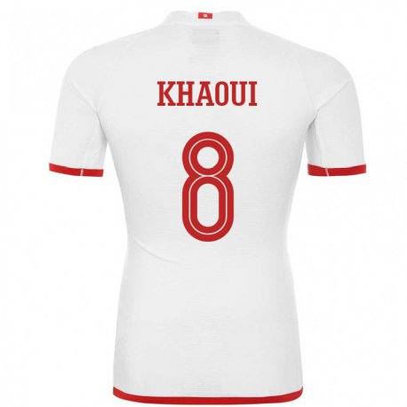 Kandiny Enfant Maillot Tunisie Saif Eddine Khaoui #8 Blanc Tenues Extérieur 22-24 T-shirt