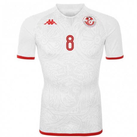 Kandiny Enfant Maillot Tunisie Saif Eddine Khaoui #8 Blanc Tenues Extérieur 22-24 T-shirt