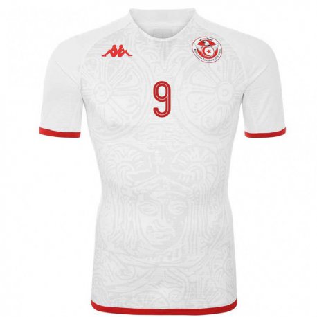 Kandiny Enfant Maillot Tunisie Mortadha Ben Ouanes #9 Blanc Tenues Extérieur 22-24 T-shirt