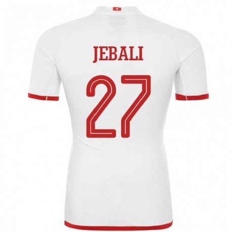 Kandiny Enfant Maillot Tunisie Issam Jebali #27 Blanc Tenues Extérieur 22-24 T-shirt