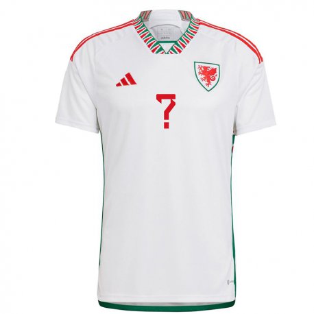 Kandiny Enfant Maillot Pays De Galles Votre Nom #0 Blanc Tenues Extérieur 22-24 T-shirt