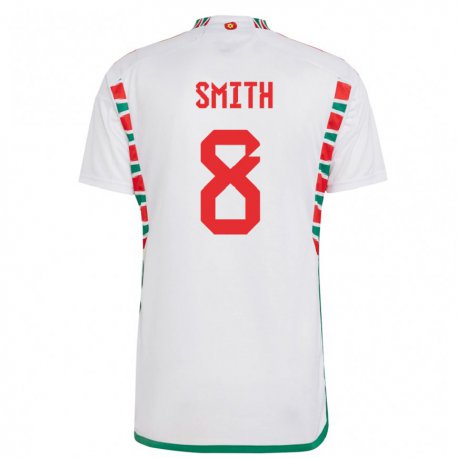 Kandiny Enfant Maillot Pays De Galles Matt Smith #8 Blanc Tenues Extérieur 22-24 T-shirt