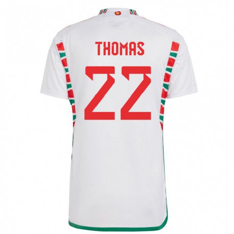 Kandiny Enfant Maillot Pays De Galles Sorba Thomas #22 Blanc Tenues Extérieur 22-24 T-shirt