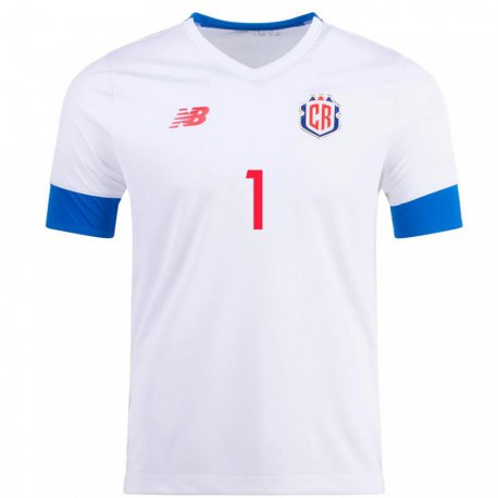 Kandiny Enfant Maillot Costa Rica Esteban Alvarado #1 Blanc Tenues Extérieur 22-24 T-shirt