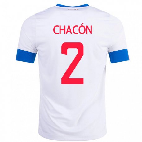 Kandiny Enfant Maillot Costa Rica Daniel Chacon #2 Blanc Tenues Extérieur 22-24 T-shirt