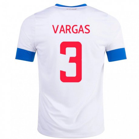 Kandiny Enfant Maillot Costa Rica Juan Pablo Vargas #3 Blanc Tenues Extérieur 22-24 T-shirt
