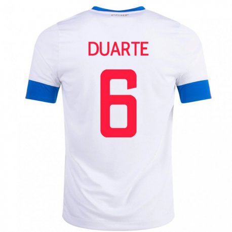 Kandiny Enfant Maillot Costa Rica Oscar Duarte #6 Blanc Tenues Extérieur 22-24 T-shirt
