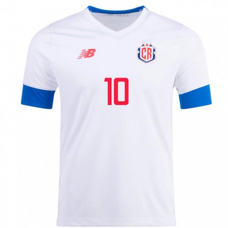 Kandiny Enfant Maillot Costa Rica Bryan Ruiz #10 Blanc Tenues Extérieur 22-24 T-shirt