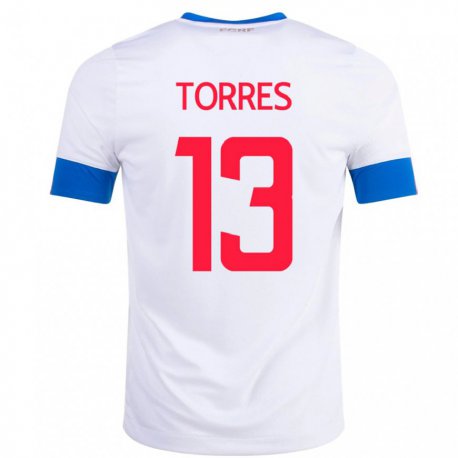 Kandiny Enfant Maillot Costa Rica Gerson Torres #13 Blanc Tenues Extérieur 22-24 T-shirt