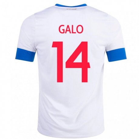 Kandiny Enfant Maillot Costa Rica Orlando Galo #14 Blanc Tenues Extérieur 22-24 T-shirt