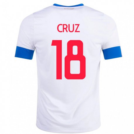 Kandiny Enfant Maillot Costa Rica Aaron Cruz #18 Blanc Tenues Extérieur 22-24 T-shirt