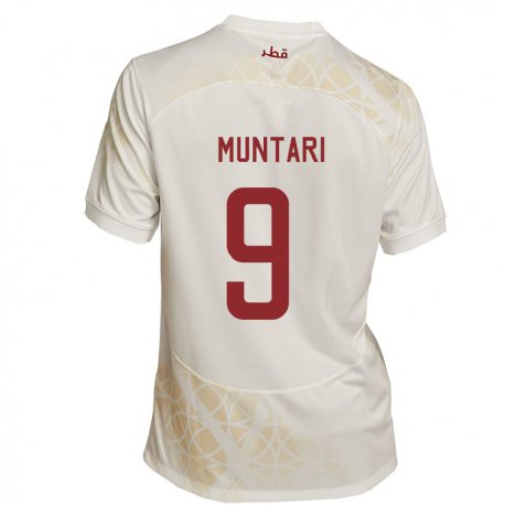 Kandiny Enfant Maillot Qatar Mohammed Muntari #9 Beige Doré Tenues Extérieur 22-24 T-shirt