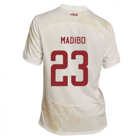 Kandiny Enfant Maillot Qatar Assim Madibo #23 Beige Doré Tenues Extérieur 22-24 T-shirt