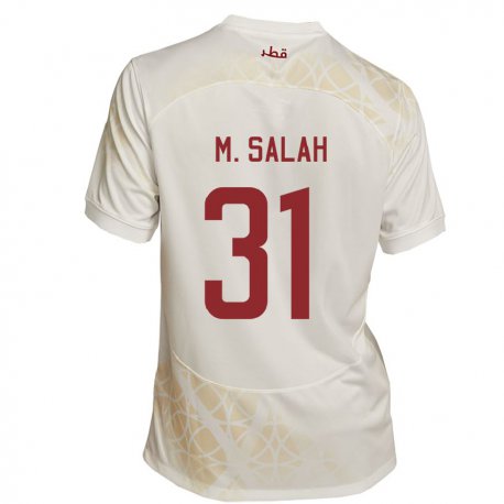 Kandiny Enfant Maillot Qatar Salah Zakaria #31 Beige Doré Tenues Extérieur 22-24 T-shirt