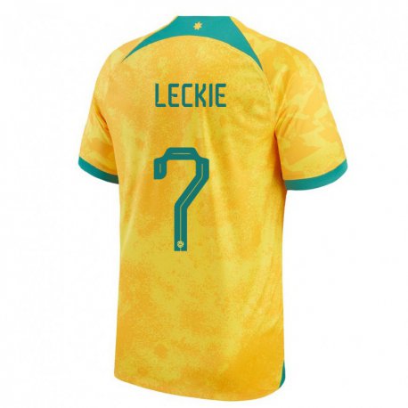 Kandiny Homme Maillot Australie Mathew Leckie #7 Doré Tenues Domicile 22-24 T-shirt