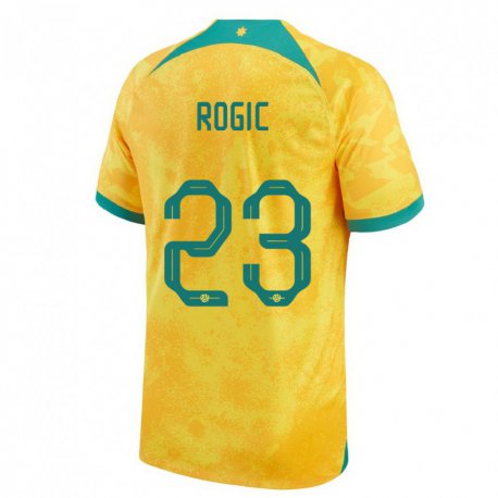 Kandiny Homme Maillot Australie Tom Rogic #23 Doré Tenues Domicile 22-24 T-shirt