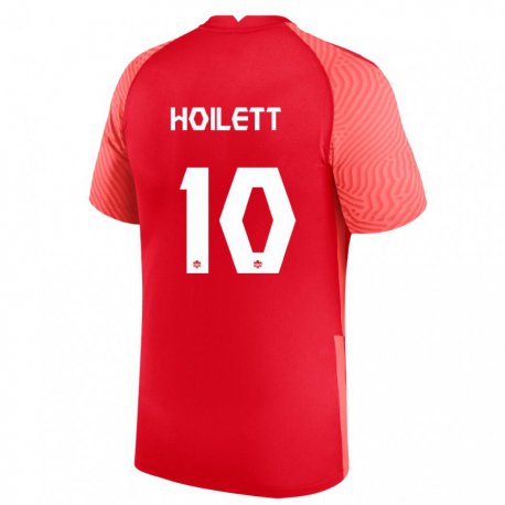 Kandiny Homme Maillot Canada David Junior Hoilett #10 Rouge Tenues Domicile 22-24 T-shirt