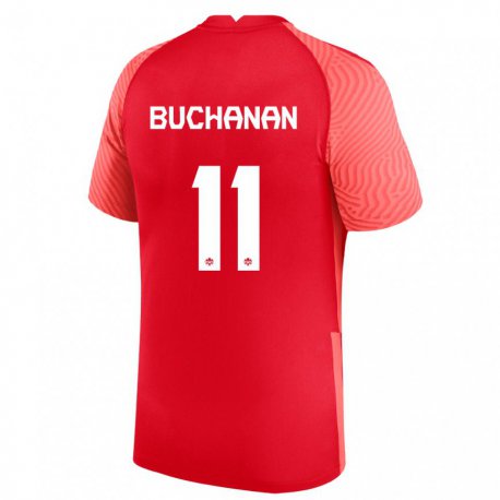 Kandiny Homme Maillot Canada Tajon Buchanan #11 Rouge Tenues Domicile 22-24 T-shirt