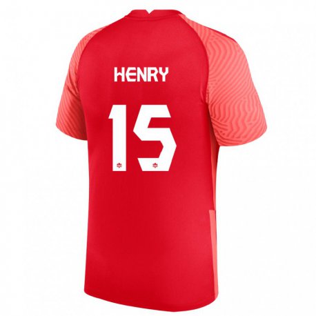 Kandiny Homme Maillot Canada Doneil Henry #15 Rouge Tenues Domicile 22-24 T-shirt