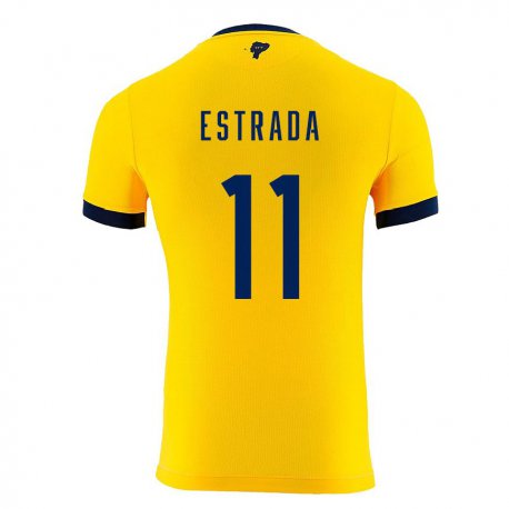 Kandiny Homme Maillot Équateur Michael Estrada #11 Jaune Tenues Domicile 22-24 T-shirt