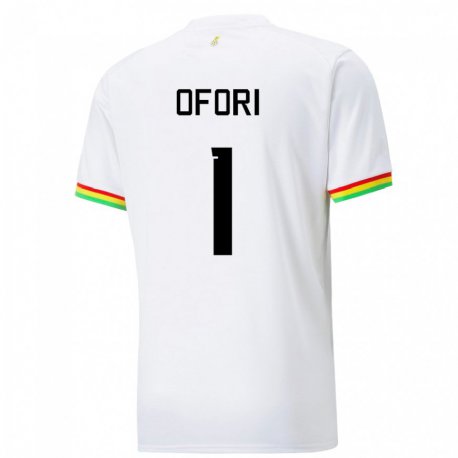 Kandiny Homme Maillot Ghana Richard Ofori #1 Blanc Tenues Domicile 22-24 T-shirt