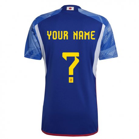 Kandiny Homme Maillot Japon Votre Nom #0 Bleu Royal Tenues Domicile 22-24 T-shirt