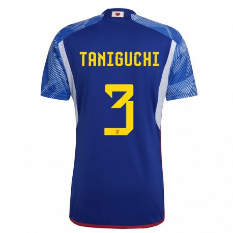 Kandiny Homme Maillot Japon Shogo Taniguchi #3 Bleu Royal Tenues Domicile 22-24 T-shirt