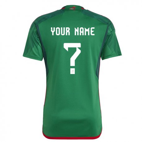 Kandiny Homme Maillot Mexique Votre Nom #0 Verte Tenues Domicile 22-24 T-shirt
