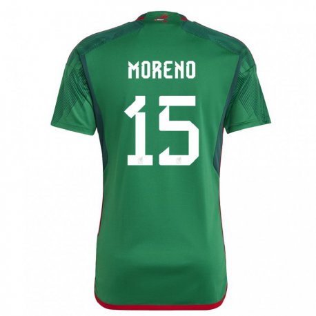 Kandiny Homme Maillot Mexique Hector Moreno #15 Verte Tenues Domicile 22-24 T-shirt