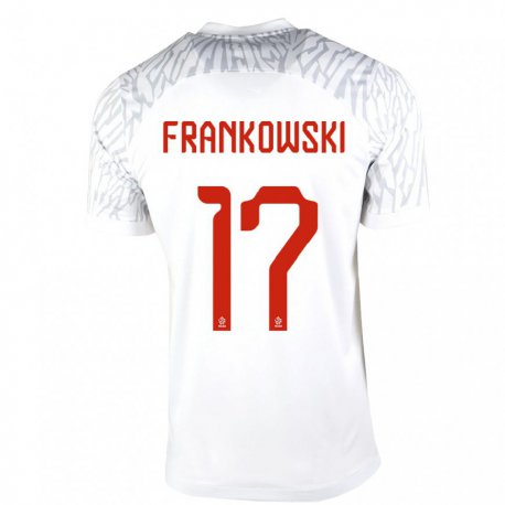 Kandiny Homme Maillot Pologne Przemyslaw Frankowski #17 Blanc Tenues Domicile 22-24 T-shirt