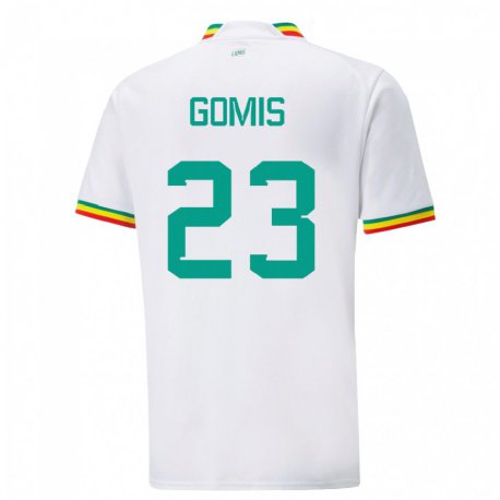 Kandiny Homme Maillot Sénégal Alfred Gomis #23 Blanc Tenues Domicile 22-24 T-shirt
