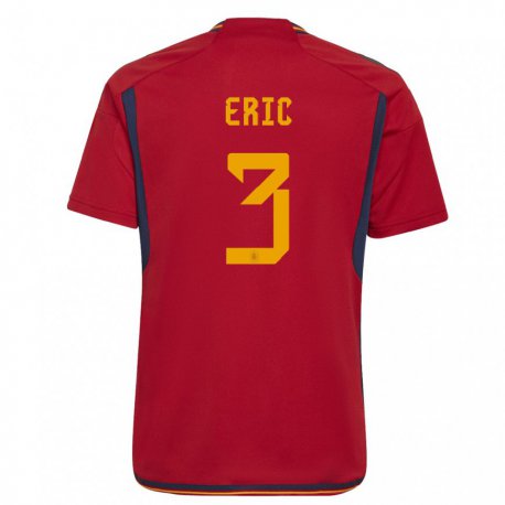 Kandiny Homme Maillot Espagne Eric Garcia #3 Rouge Tenues Domicile 22-24 T-shirt