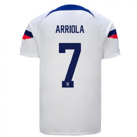 Kandiny Homme Maillot États-unis Paul Arriola #7 Blanc Tenues Domicile 22-24 T-shirt
