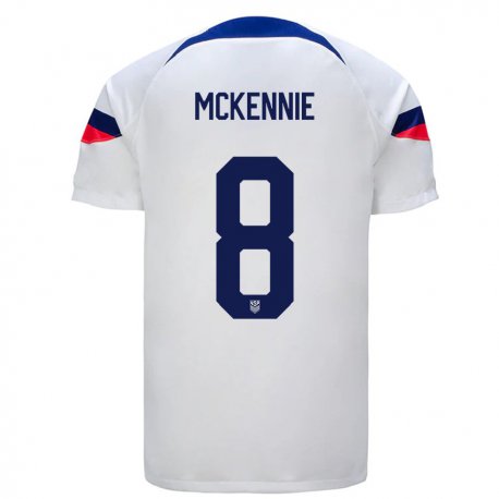 Kandiny Homme Maillot États-unis Weston Mckennie #8 Blanc Tenues Domicile 22-24 T-shirt