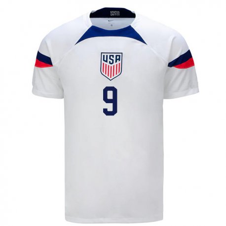 Kandiny Homme Maillot États-unis Josh Sargent #9 Blanc Tenues Domicile 22-24 T-shirt