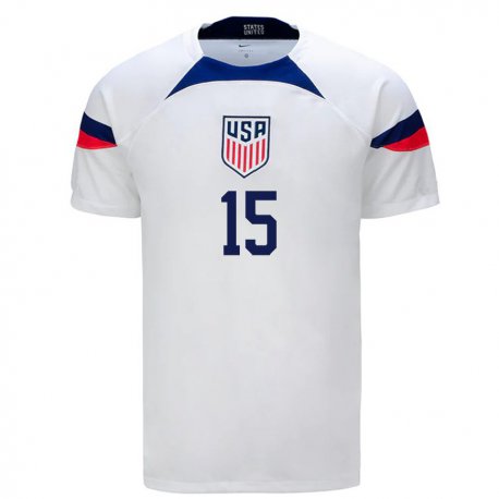 Kandiny Homme Maillot États-unis Chris Richards #15 Blanc Tenues Domicile 22-24 T-shirt