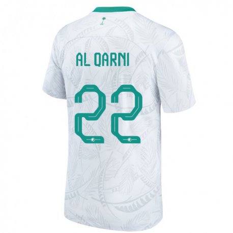 Kandiny Homme Maillot Arabie Saoudite Fawaz Al Qarni #22 Blanc Tenues Domicile 22-24 T-shirt