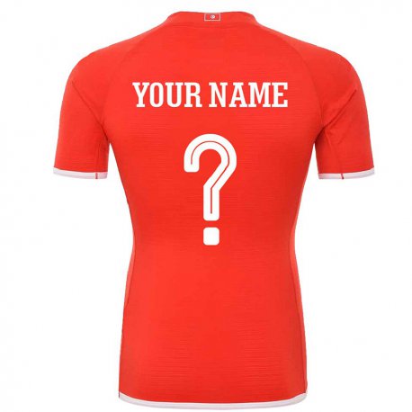 Kandiny Homme Maillot Tunisie Votre Nom #0 Rouge Tenues Domicile 22-24 T-shirt